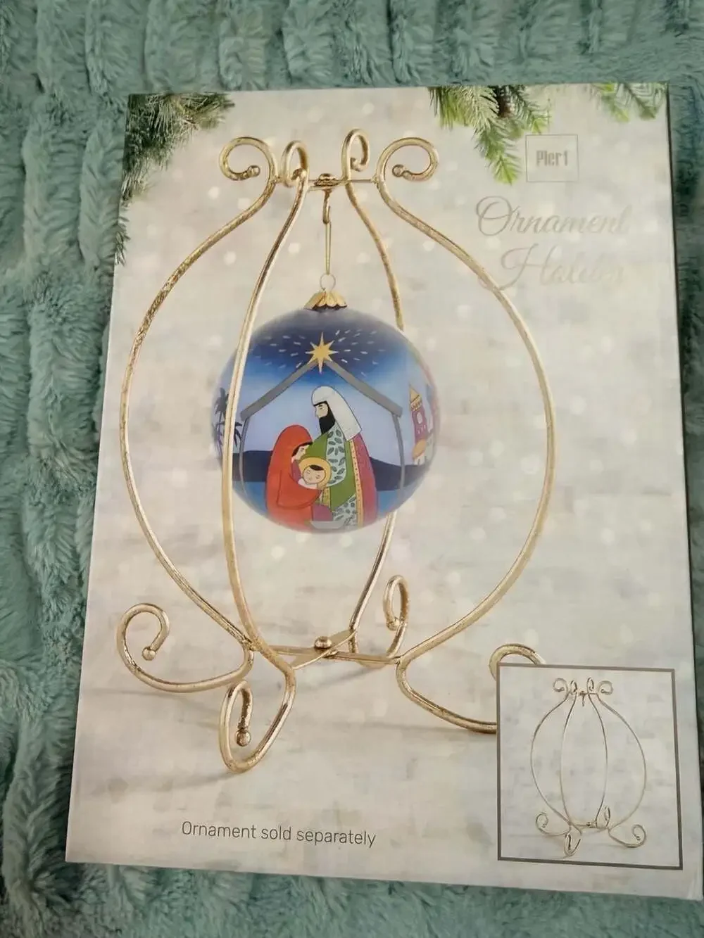 Pier 1 Ornate Gold-Tone Collapsible Ornament Holder Display Stand